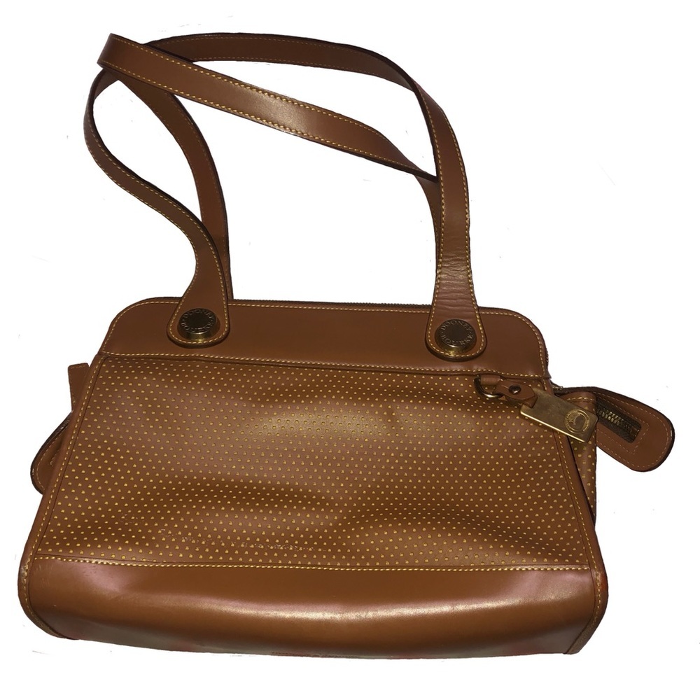 Dooney & Bourke Vintage Brown Leather Dotted Purse